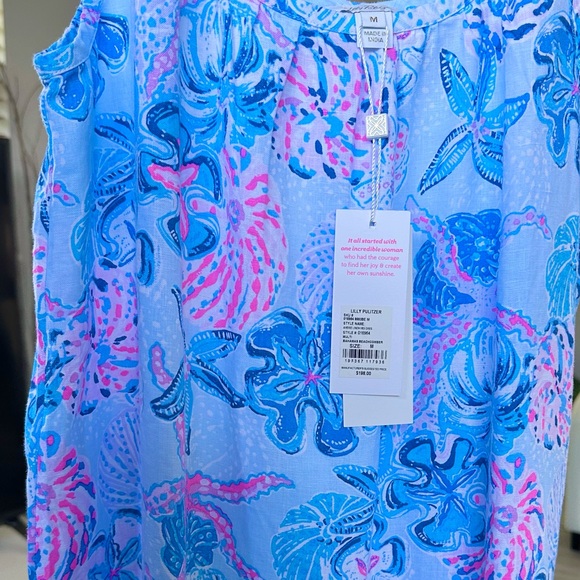 Lilly Pulitzer Amerie Linen Midi Dress Multi Bahamas Beachcomber NWT - Picture 8 of 12